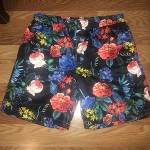 Satin Floral Print Shorts